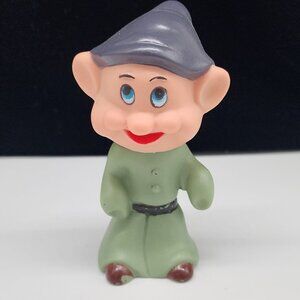 Vintage Dopey Rubber Squeeky Figure From Snow White 3.5" Tall Hong Kong Collecti